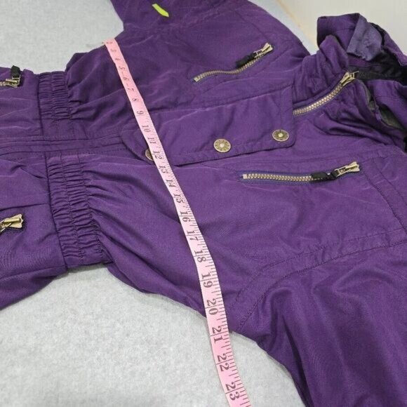 Vintage Obermeyer Thermolite Hooded Ski Suit 6 Purple Insulated Elastic Waist - Picture 8 of 16